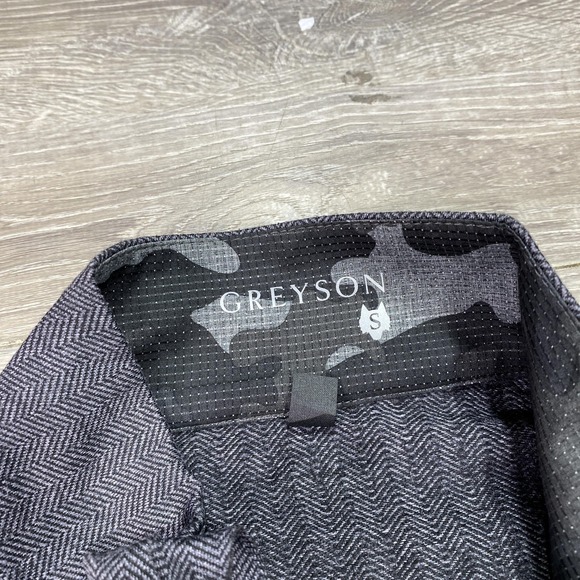 Greyson Pullover Mens Small Gray Herringbone 1/4 Zip Golf Performance Stretch - Picture 4 of 10